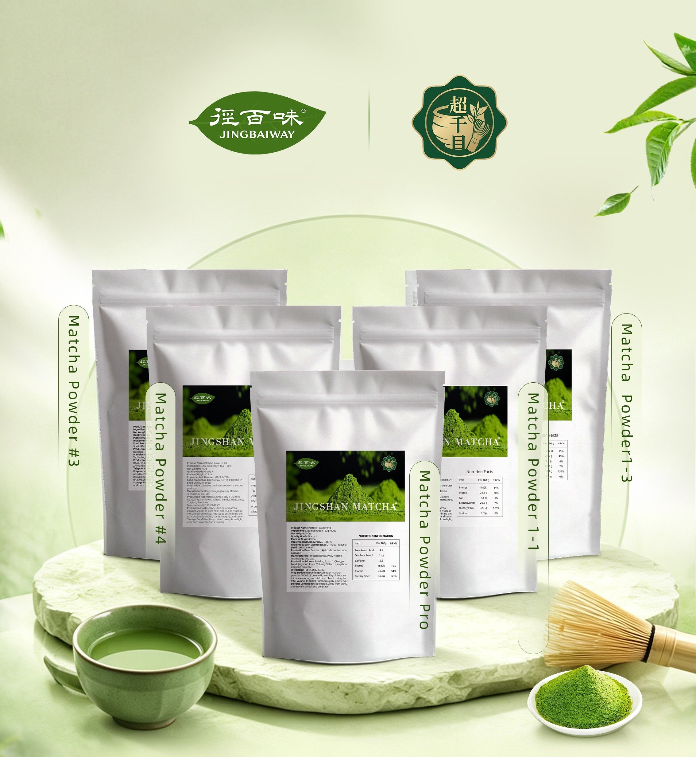 Jingbaiway Matcha  Powder 1-3